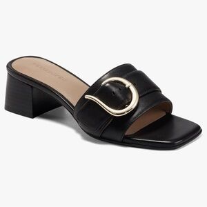 Aerosoles Women's Evvie Slide Sandal- Black Leather